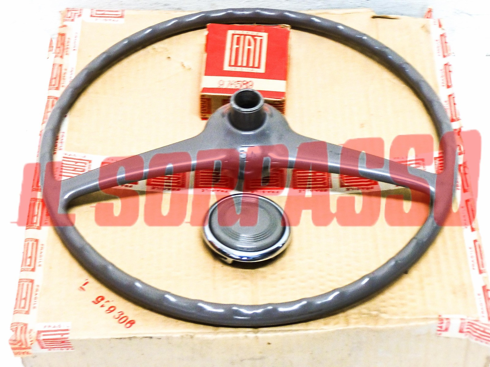 VOLANTE STERZO + PULSANTE CLACSON FIAT 600 1 SERIE + MULTIPLA ORIGINALE FIAT