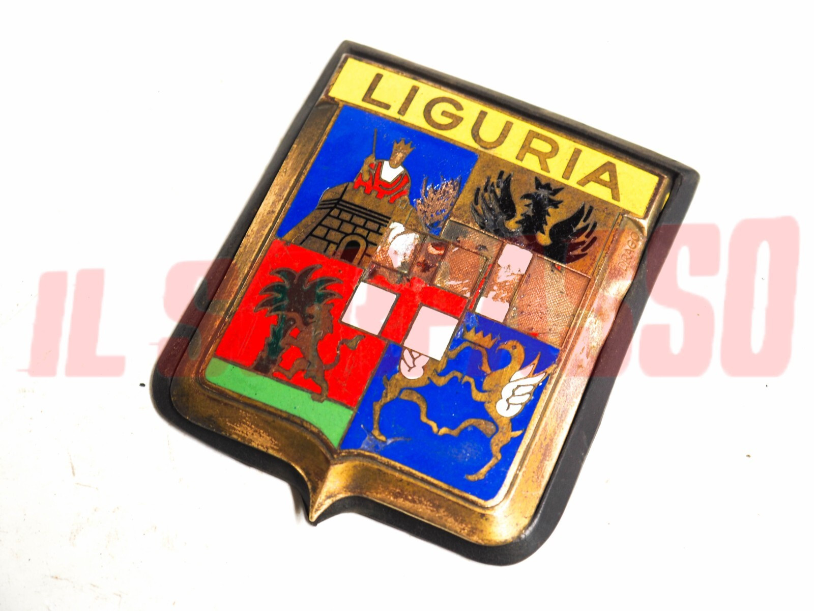 FREGIO EMBLEMA STEMMA RADIATORE LIGURIA FIAT LANCIA ALFA ROMEO ANNI 30 40 50 FREGIO EMBLEMA STEMMA RADIATORE LIGURIA FIAT LANCIA ALFA ROMEO ANNI 30 40 50
