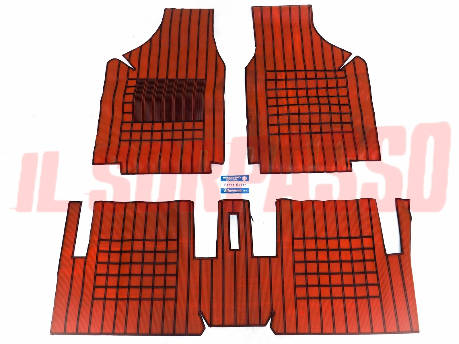 SOPRA TAPPETI IN GOMMA ROSSI E NERI FIAT PANDA SUPER ORIGINALI FILGOMMA SOPRA TAPPETI IN GOMMA ROSSI E NERI FIAT PANDA SUPER ORIGINALI FILGOMMA