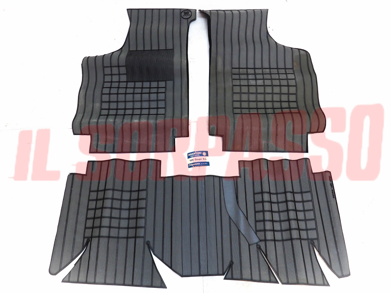 SOPRA TAPPETI GRIGI E NERI FIAT 128 COUPE SL ORIGINALI EGIZIO FILGOMMA SOPRA TAPPETI GRIGI E NERI FIAT 128 COUPE SL ORIGINALI EGIZIO FILGOMMA
