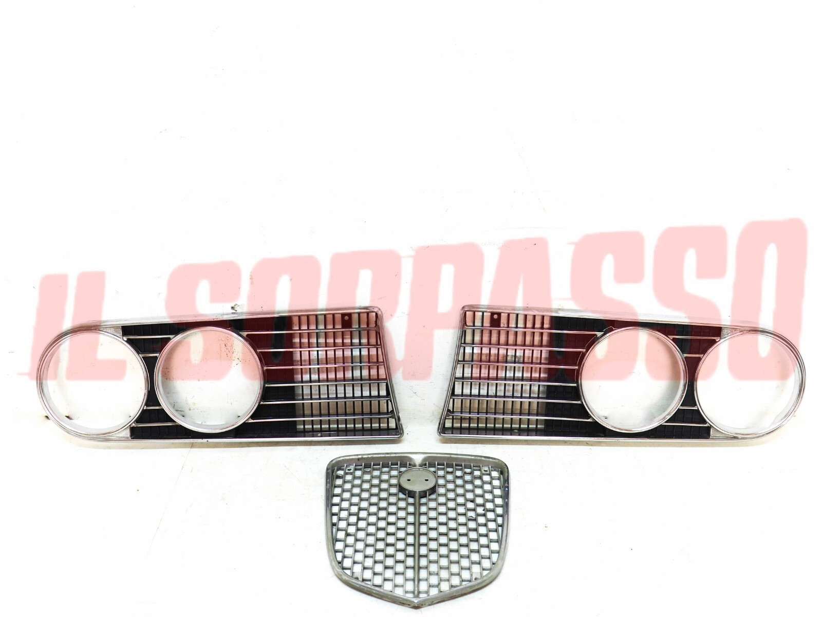 MASCHERINA GRIGLIE + SCUDO + CORNICI FARO LANCIA FLAVIA 2000 BERLINA ORIGINALE