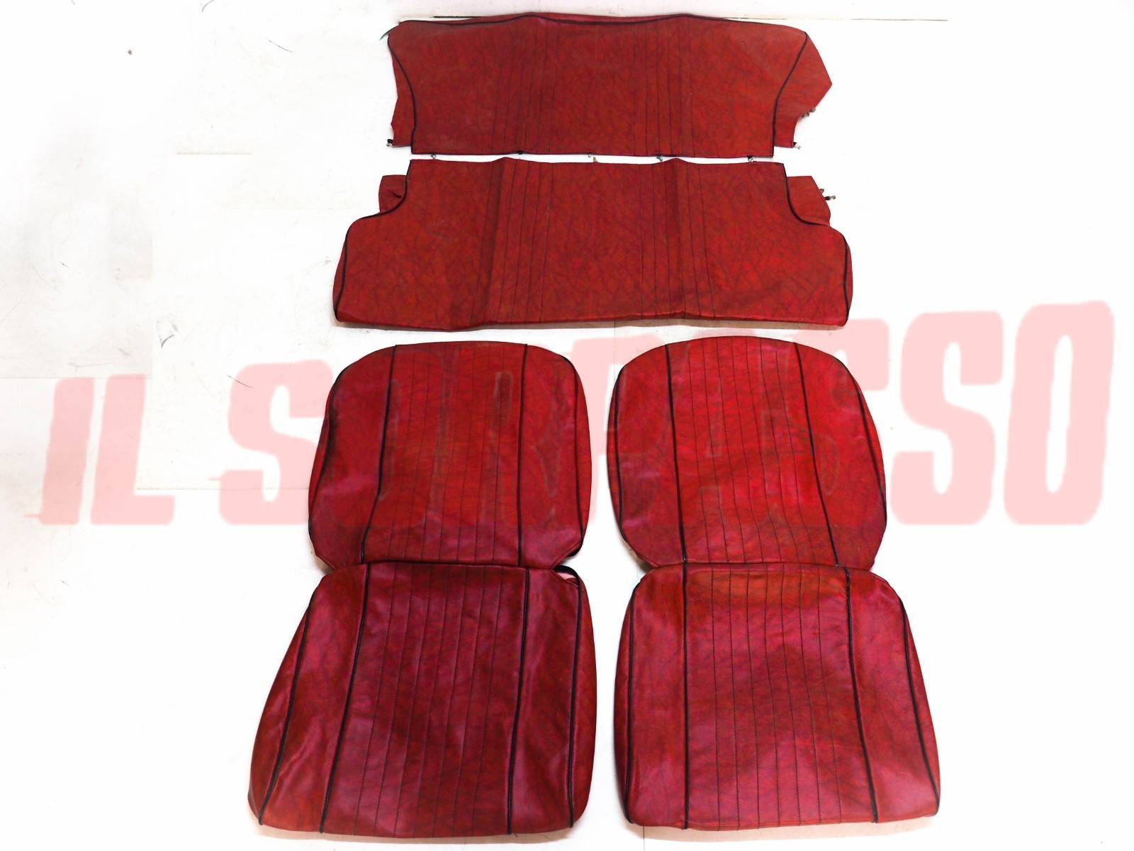 FODERE COPRI SEDILI ANTERIORI + POSTERIORI FIAT 126 PERSONAL ROSSE
