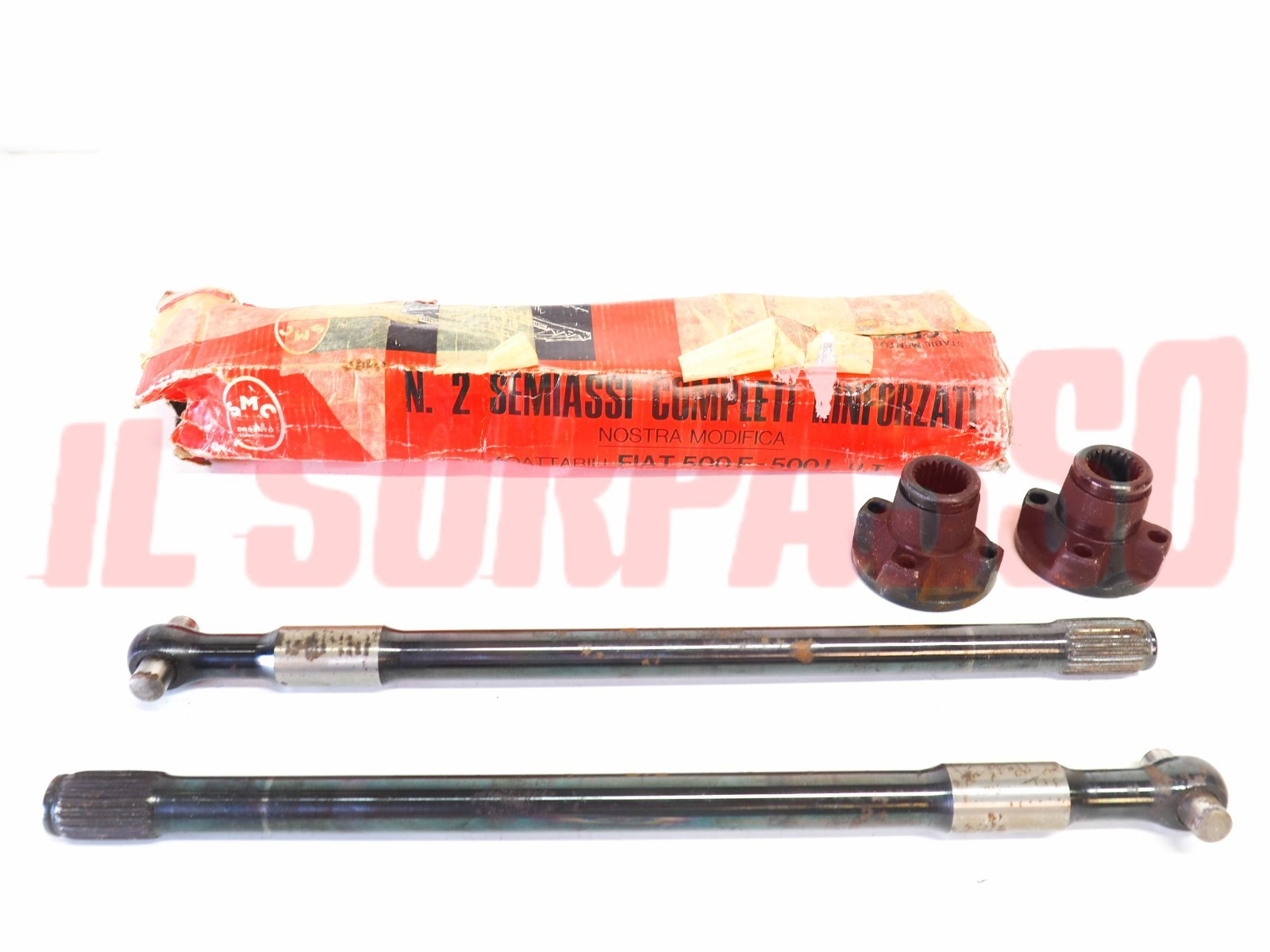 SEMIASSI RUOTA CAMBIO + MANICOTTI FIAT 500 F 2 SERIE L R ORIGINALI