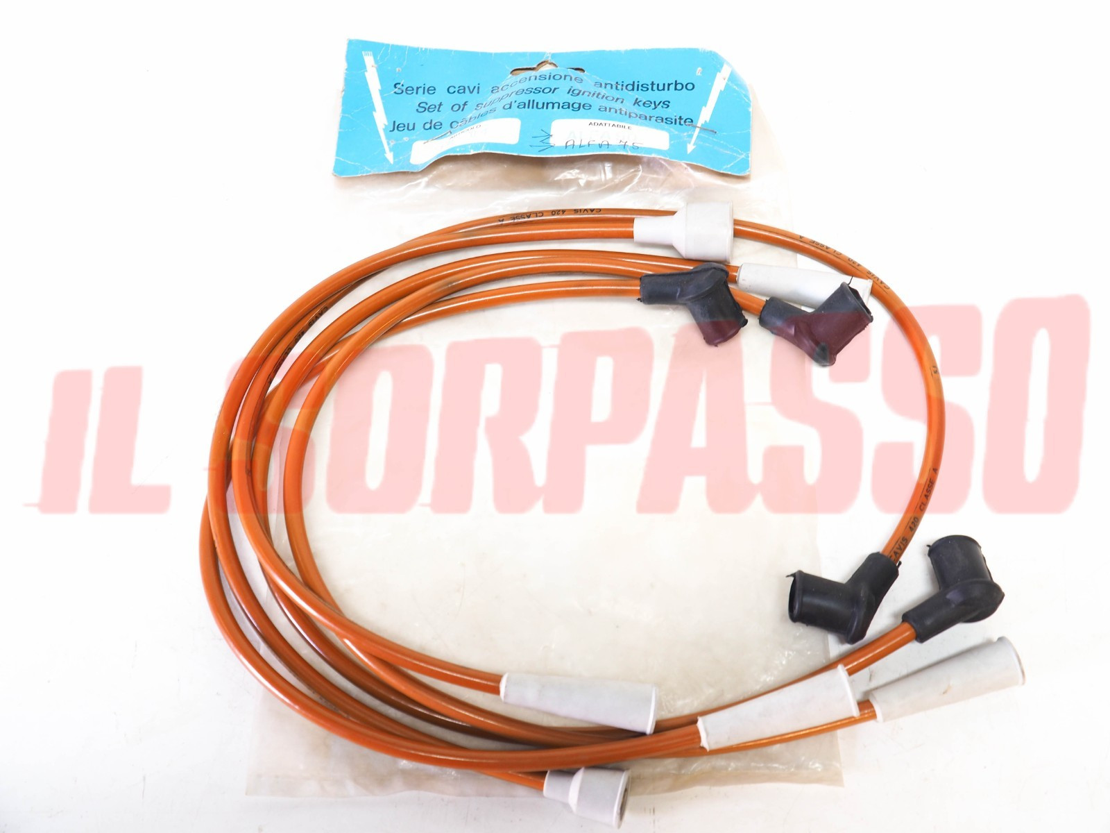 CAVI FILI CANDELE + CAPPUCCI ALFA ROMEO 75 - 90 ORIGINALE CAVIS