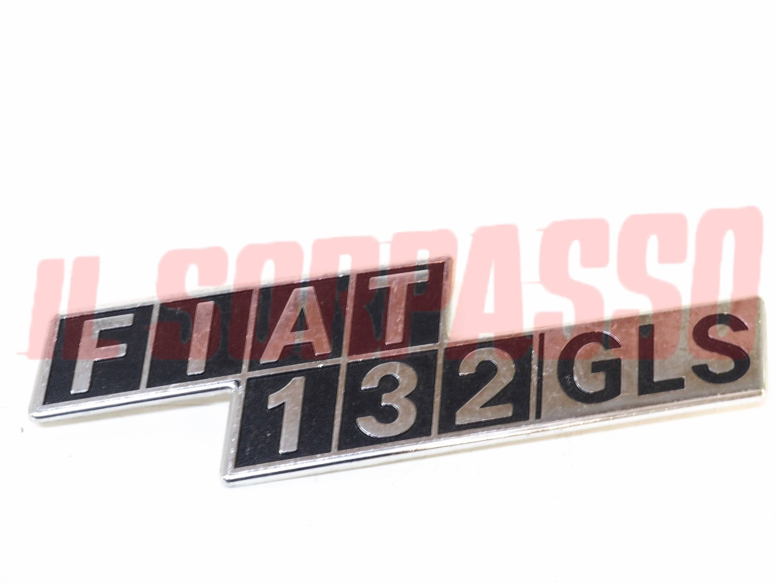 SCRITTA SIGLA COFANO POSTERIORE FIAT 132 GLS ALLUMINIO ORIGINALE