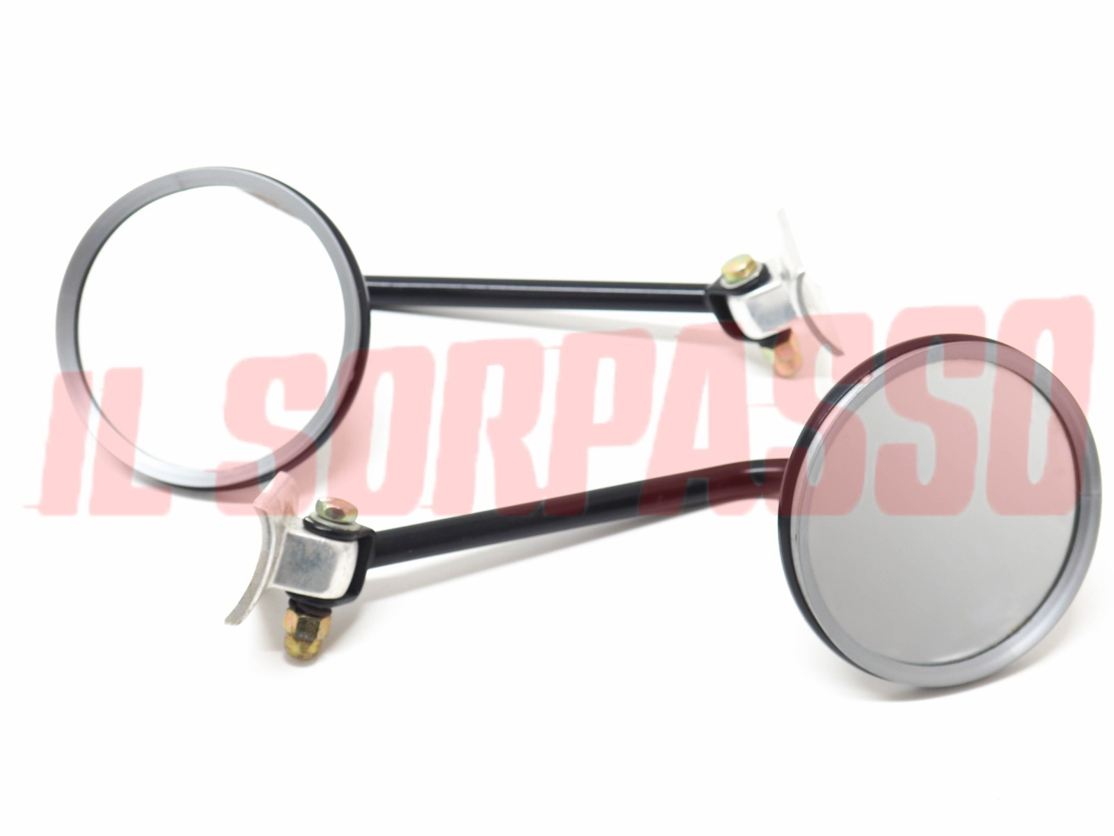 SPECCHI RETROVISORI DESTRO SINISTRO NERI FIAT 600 850 T PULMINO 238 CAMPAGNOLA