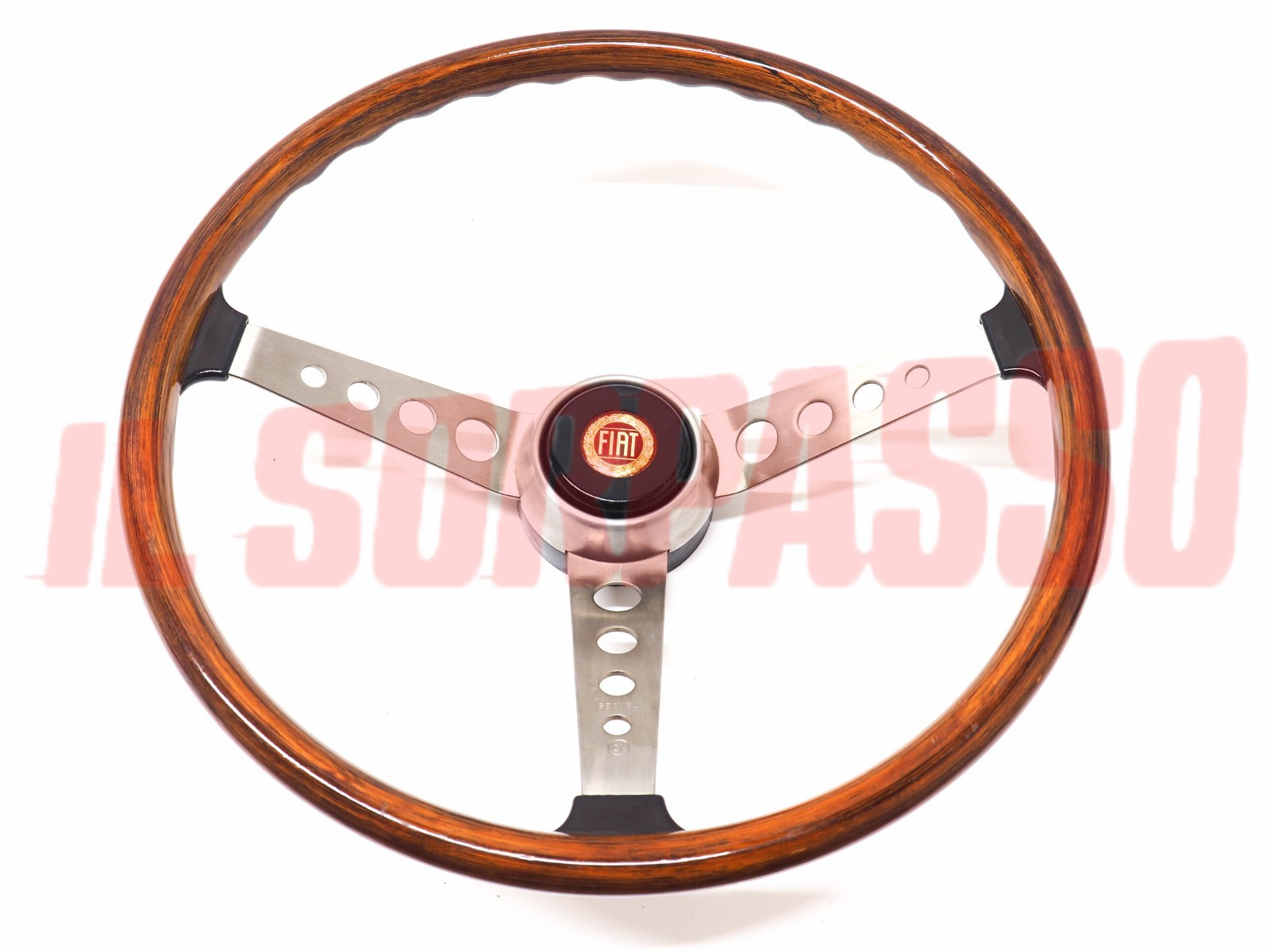 VOLANTE STERZO PULSANTE CLACSON MOZZO FIAT 124 850 DINO COUPE SPIDER SECURA 37CM
