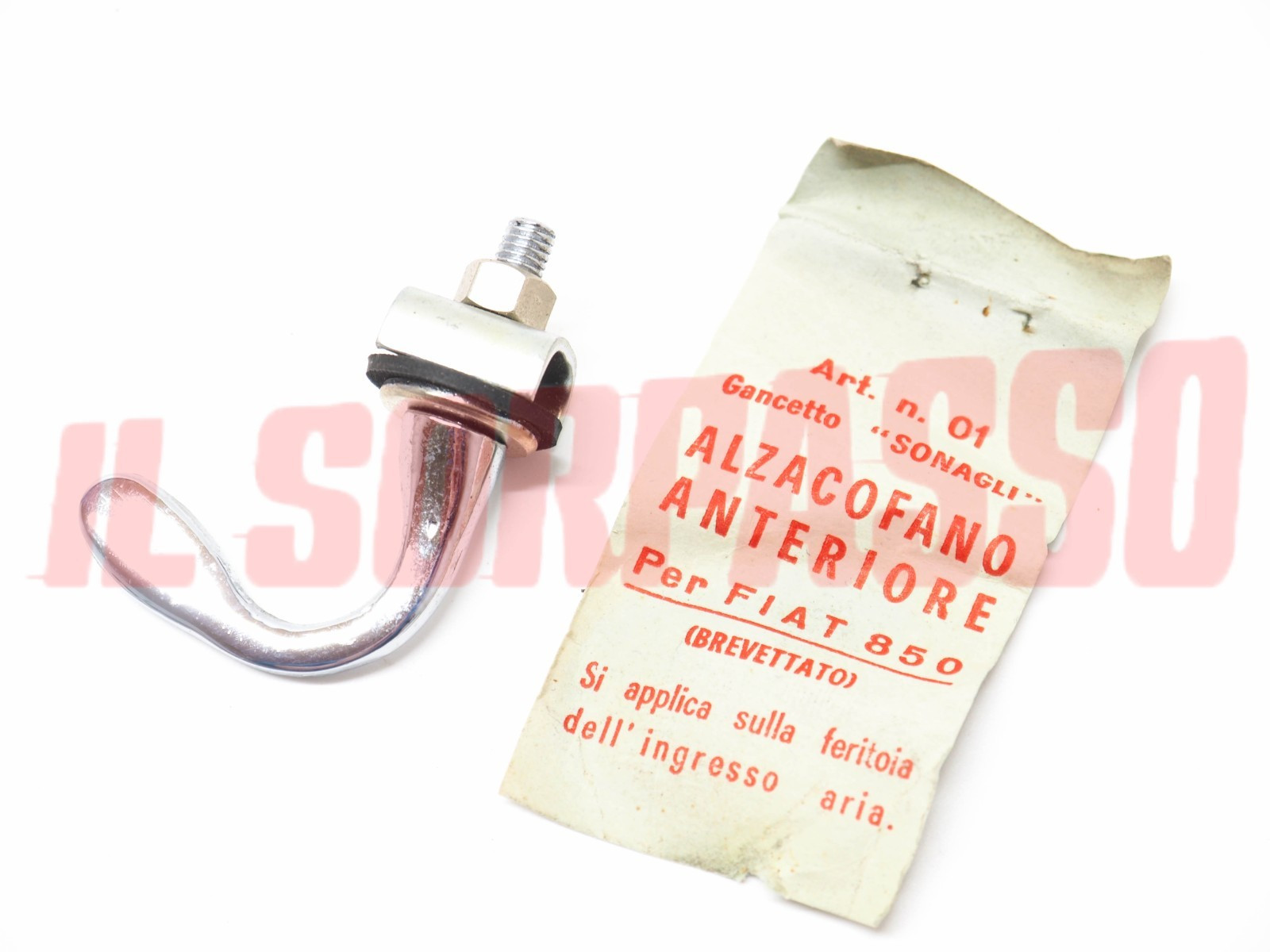 GANCIO ALZA COFANO ANTERIORE VANO BAULE FIAT 850 BERLINA SPECIAL ACCESSORIO