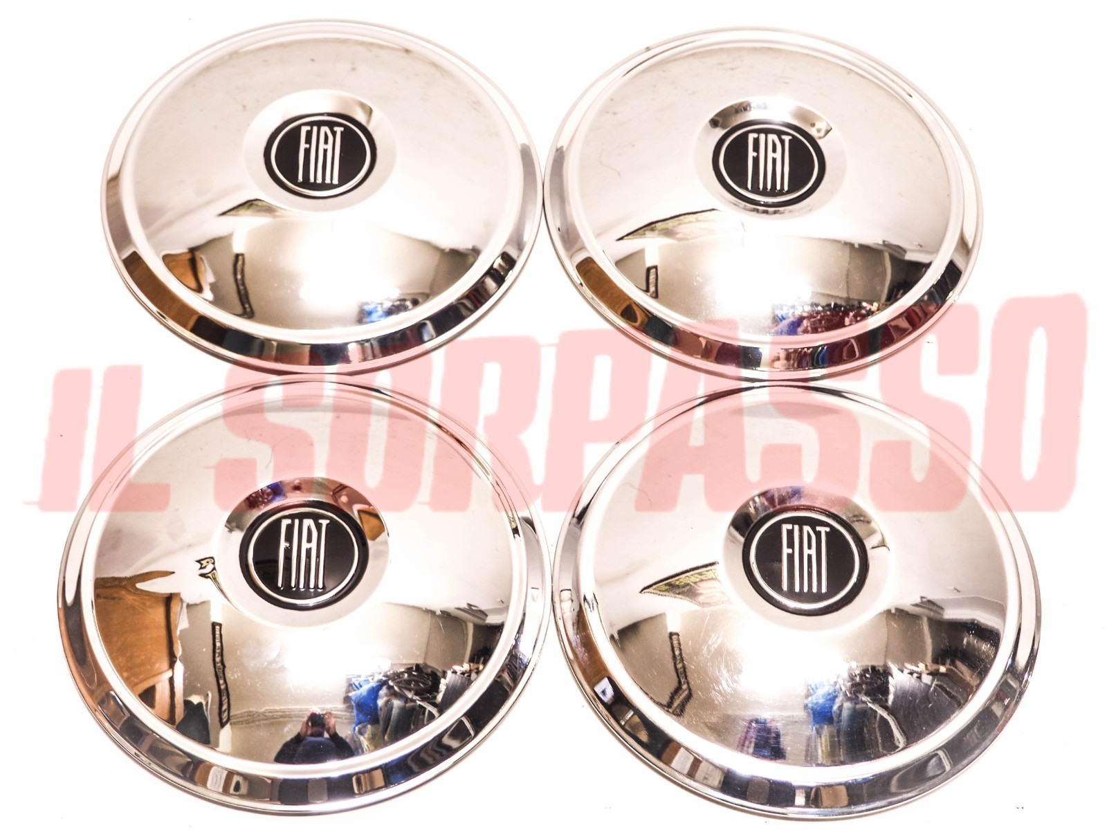 COPPE RUOTA BORCHIE CERCHI FIAT 1100 103 H D 1200 1500 SPIDER CABRIO NOS