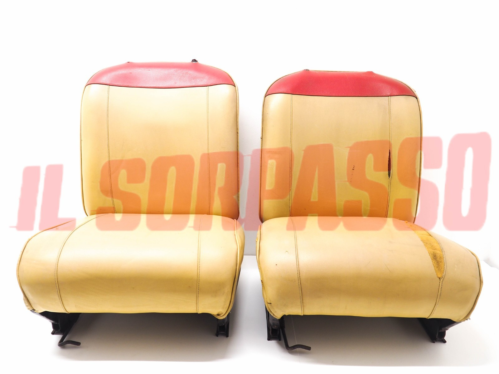 SEDILI ANTERIORI DESTRO + SINISTRO + GUIDE FIAT 600 D - E ORIGINALI