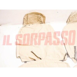 KIT FODERE COPRI SEDILI BEIGE IN TESSUTO AUTOBIANCHI A112 ABARTH CON POGGIATESTA