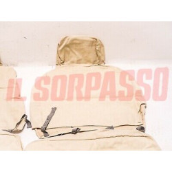 KIT FODERE COPRI SEDILI BEIGE IN TESSUTO AUTOBIANCHI A112 ABARTH CON POGGIATESTA