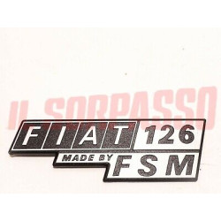 SCRITTA SIGLA COFANO POSTERIORE FIAT 126 FSM IN PLASTICA ORIGINALE