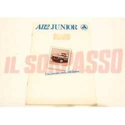 PUBBLICITA' BROCHURE DEPLIANT AUTOBIANCHI A112 JUNIOR ORIGINALE DELL'EPOCA