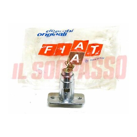 BLOCCHETTO PULSANTE CHIUSURA BAULE PORTELLONE COFANO FIAT 128 3 P PORTE CROMATO