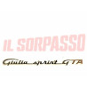 SCRITTA SIGLA COFANO POSTERIORE ALFA ROMEO GIULIA SPRINT GTA