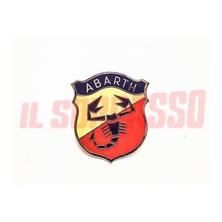 STEMMA SCRITTA LOGO SMALTATO ABARTH SCORPIONE FIAT 500 600 850 1000