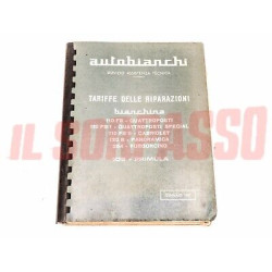 LIBRETTO TARIFFE DELLE RIPARAZIONI AUTOBIANCHI ORIGINALE GENNAIO 1967