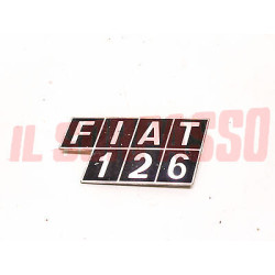 SCRITTA SIGLA COFANO POSTERIORE FIAT 126 IN ALLUMINIO ORIGINALE