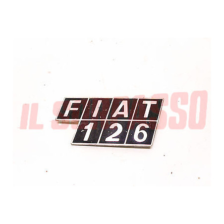 SCRITTA SIGLA COFANO POSTERIORE FIAT 126 IN ALLUMINIO ORIGINALE