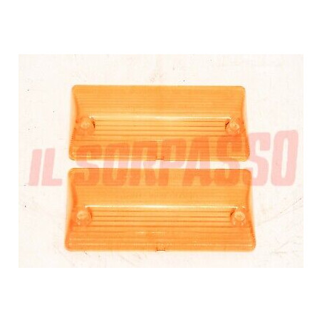 PLASTICHE FANALINI ANTERIORI FRECCE FIAT 124 BERLINA + FAMILIARE ARANCIO  GECAR