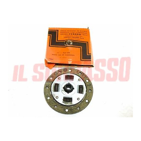 DISCO FRIZIONE FIAT 600 D 750 + MULTIPLA  20 CAVE TRACCE FITTE ORIGINALE FERODO