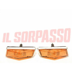 FRECCE LATERALI + GUARNIZIONI BASE CROMATA FIAT 128 131 132 ORIGINALI 