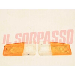 PLASTICHE BIANCHE FANALINI ANTERIORI DESTRO SINISTRO FIAT 132 + 242 FURGONE .