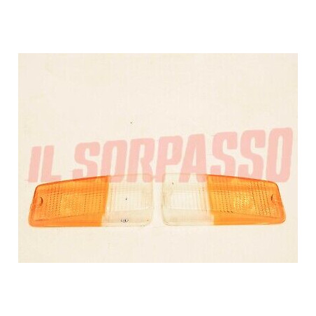 PLASTICHE BIANCHE FANALINI ANTERIORI DESTRO SINISTRO FIAT 132 + 242 FURGONE .