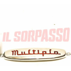 SCRITTA FREGIO EMBLEMA ANTERIORE  FIAT 600 MULTIPLA IN METALLO