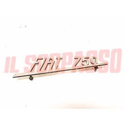 SCRITTA SIGLA COFANO POSTERIORE FIAT 600 mod. 750 CROMATA ORIGINALE