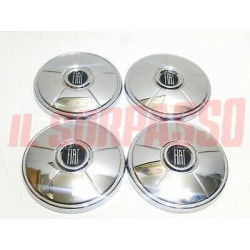 COPPE BORCHIE CERCHI RUOTA FIAT 125 SPECIAL ORIGINALI CROMATE