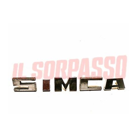 SCRITTA LETTERE FRONTALE SIMCA 1000 SERIGRAFIA PICCOLA ORIGINALI