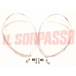 CUPOLE PLEXIGASS FANALI FARI CARELLO + GANCI A.R DUETTO OSSO SEPPIA CODA TRONCA