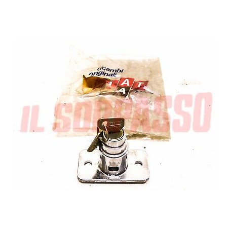 BLOCCHETTO PULSANTE CHIUSURA BAULE PORTELLONE COFANO FIAT 128 1 SERIE CROMATO