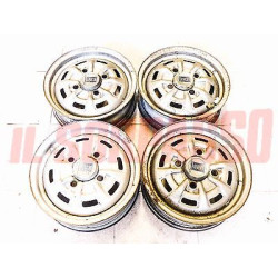 CERCHI RUOTA + BORCHIE CROMATE LANCIA FULVIA COUPE 3 SERIE 4,5X14 FERGAT