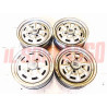 CERCHI RUOTA + BORCHIE CROMATE LANCIA FULVIA COUPE 3 SERIE 4,5X14 FERGAT