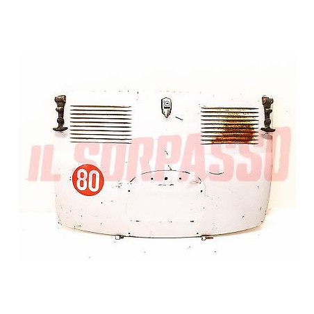 COFANO POSTERIORE MOTORE BAULE FIAT 500 N D F 1 SERIE ORIGINALE CELESTE