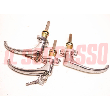 KIT MANIGLIE PORTE + PORTELLONE FIAT TOPOLINO 500 C BELVEDERE LEGNO ORIGINALI