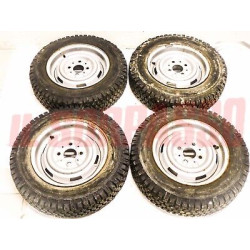 CERCHI RUOTA GOMME RUOTE TASSELLATE FIAT 900 T PULMINO ORIGINALI 4X12