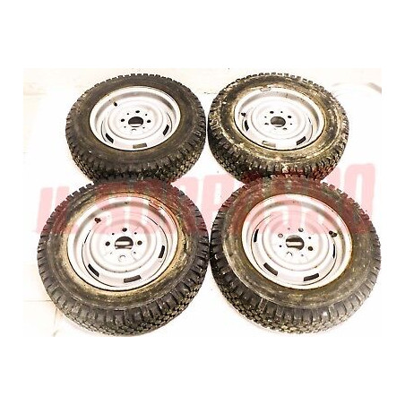 CERCHI RUOTA GOMME RUOTE TASSELLATE FIAT 900 T PULMINO ORIGINALI 4X12