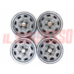 CERCHI RUOTA FIAT CROMODORA + COPPETTE 5 x 13 FIAT 124 COUPE - SPIDER - 125 132