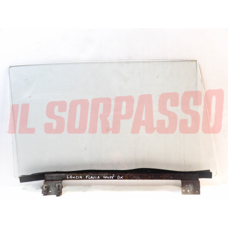 VETRO SCENDENTE DESTRO + GUIDA INFERIORE LANCIA FLAVIA COUPE ORIGINALE