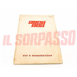 LIBRETTO USO E MANUTENZIONE FIAT 238 1 TIPO ORIGINALE 8  EDIZIONE