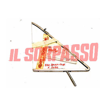 VETRO DEFLETTORE + TELAIO CORNICE PORTA DESTRA FIAT 850 COUPE SPORT ORIGINALE