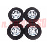 CERCHI RUOTA + PNEUMATICI + TAPPI INNOCENTI MINI MINOR COOPER O FIAT 500 ABARTH