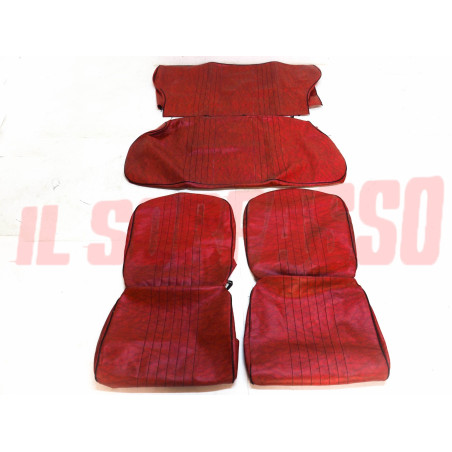 FODERE COPRI SEDILI ANTERIORI + POSTERIORI FIAT 127 3 PORTE 1 SERIE ROSSE