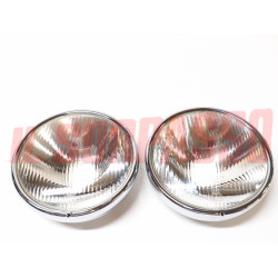GRUPPI OTTICI FANALI FARI ANTERIORI + CORNICI FIAT TOPOLINO 500 C BELVEDERE
