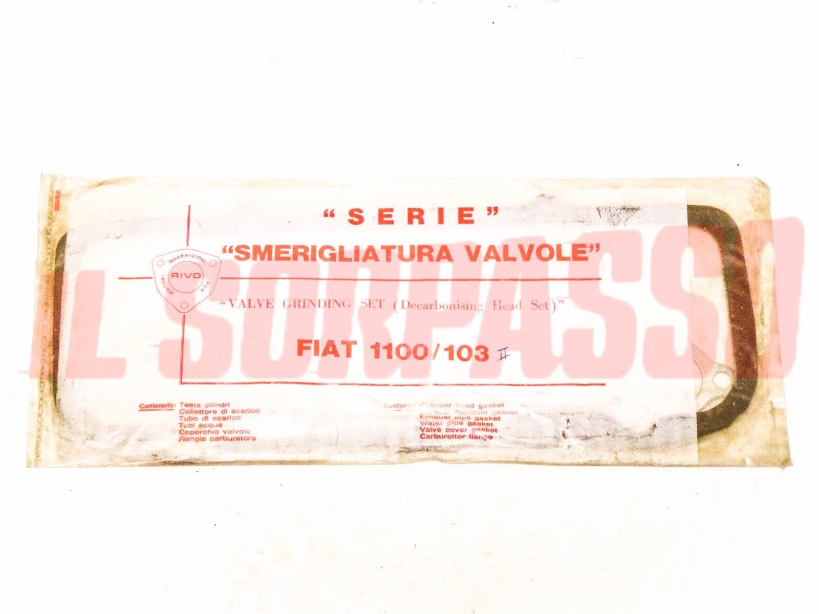 GUARNIZIONI KIT SERIE SMERIGLIO FIAT 1100 103 2 SERIE ORIGINALI GUARNIZIONI KIT SERIE SMERIGLIO FIAT 1100 103 2 SERIE ORIGINALI