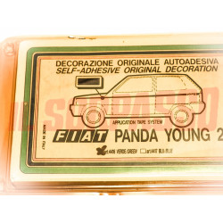 KIT ADESIVI STRISCE SERIGRAFIE LATERALI VERDI FIAT PANDA YOUNG 2 ORIGINALI NOS